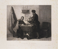 KG 08167
<br/>
Jacob van Heemskerck en Willem Barentsz. bereiden hun tweede reis voor (1595)
<br/>
<em>Taurel, Edouard (1824-1892)</em>